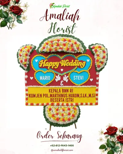 Karangan Papan Bunga Pernikahan di Bumi Nyiur